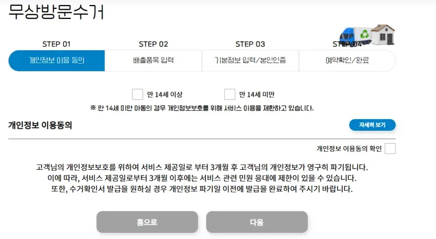 폐가전 무상방문수거 4단계 배출예약 절차