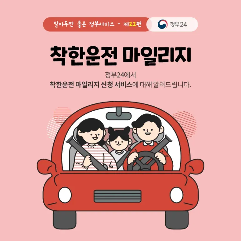 정부24 착한운전 마일리지 신청 안내 포스터