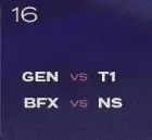 롤 경기 매칭: GEN vs T1, BFX vs NS