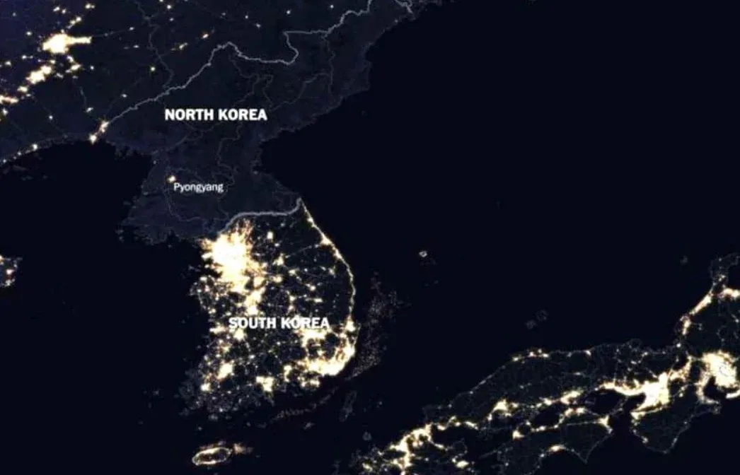한반도 정치 지도, 평양 위치 표시