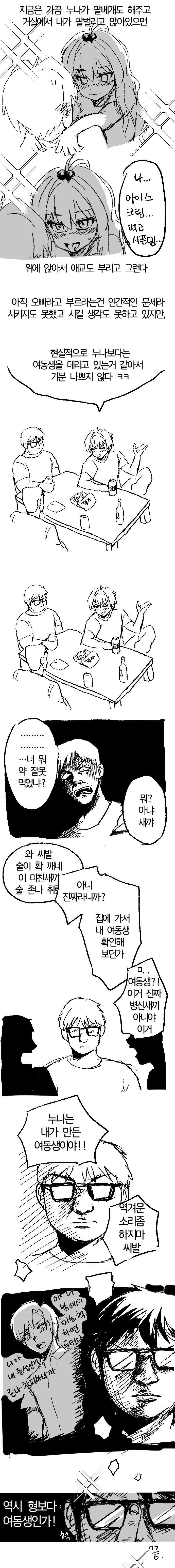 누나를 여동생으로 착각하는 웹툰 장면