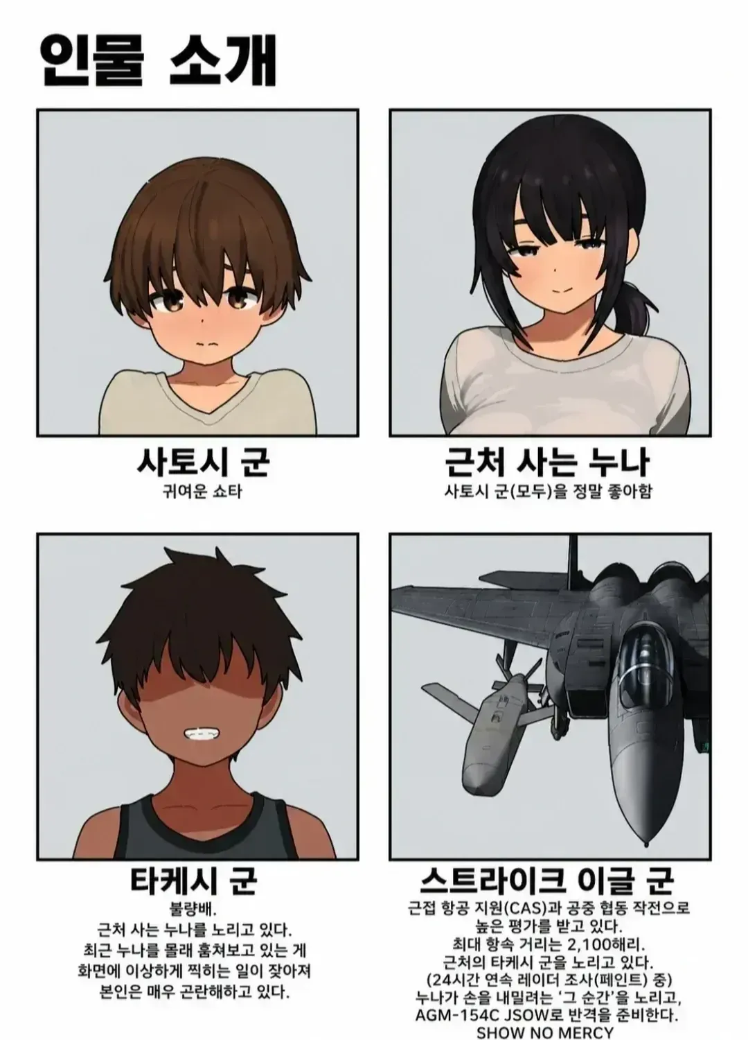`NTR망가 캐릭터 관계도: 사토시와 타케시`