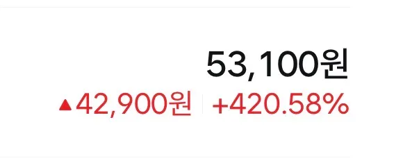 주식왕 나야 나: 53,100원→42,900원, 420.58% 변동