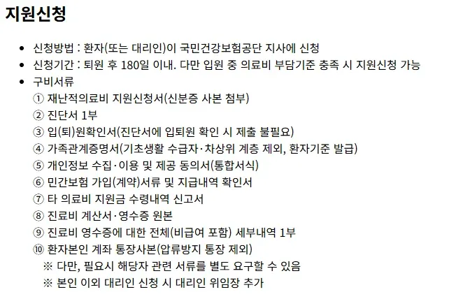 재난적 의료비 지원 신청방법 및 필요서류 안내