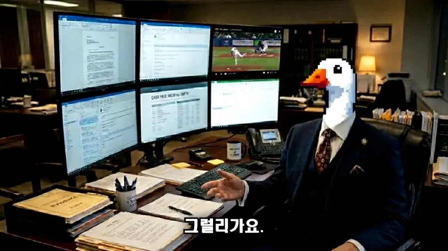 야구 망할수록 돈을 버는 사람의 의심스러운 반응 장면