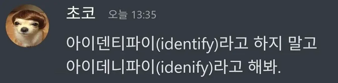초코의 영어 T 발음 제거 요청 메시지