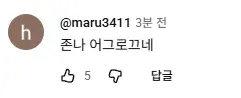 @maru3411 댓글: "3월 전 중니 어그로니네" (와인킹 모수 폭로 관련)