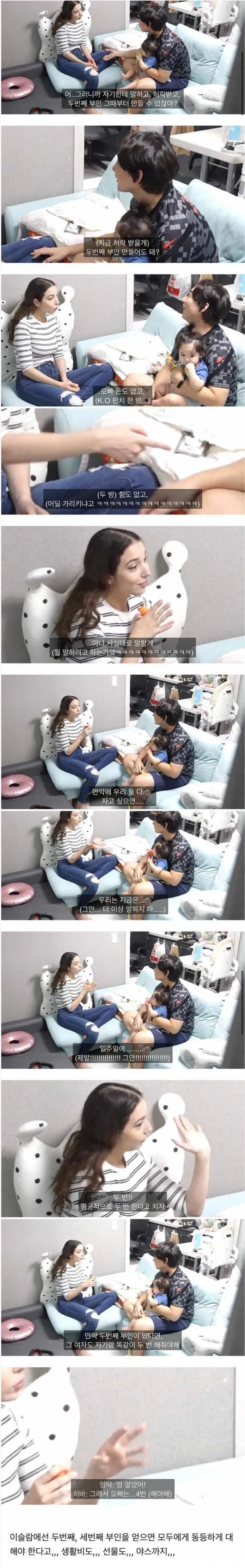 아내에게 두 번째 부인을 갖겠다고 말하는 상황의 한국식 유머 밈