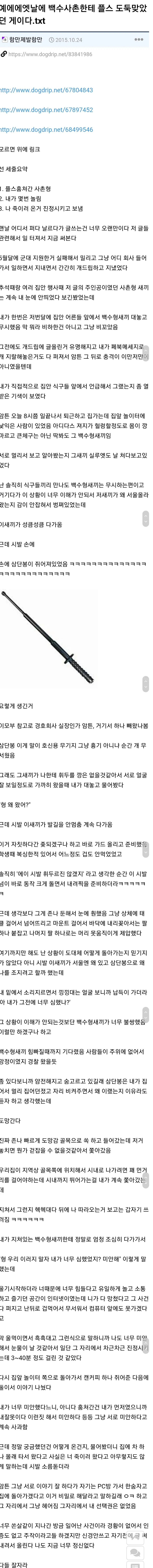 플스 도난 사건을 온라인에 올린 글