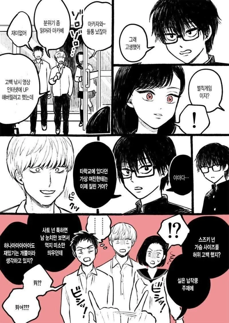 거짓말이 드러나는 순간의 만화 장면