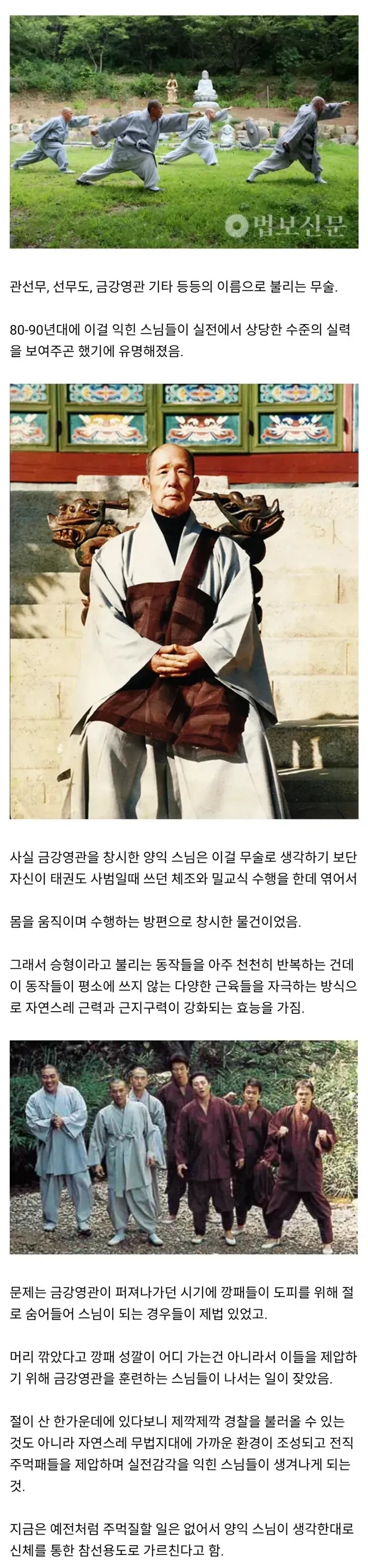 불교 철학에 기반한 현대 무술의 이론과 수련 방법을 설명하는 다이어그램