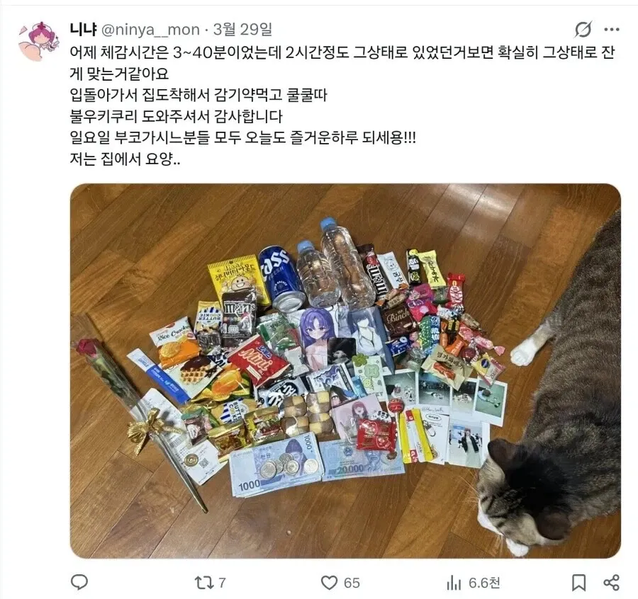 행사장에서 잠들어 있는 코스어