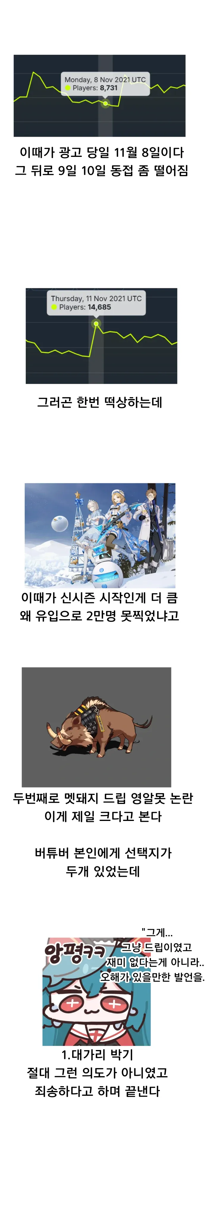 온라인 논란 및 의도 변명에 대한 커뮤니티 댓글 스크린샷