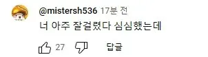 메이플 주작 유튜버 근황 영상의 댓글: '넌 아주 잘했던다 심심했는데'