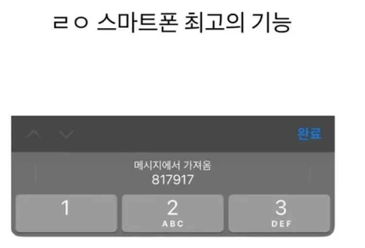 로 스마트폰 최고의 기능 메시지에서 가져옴 817917