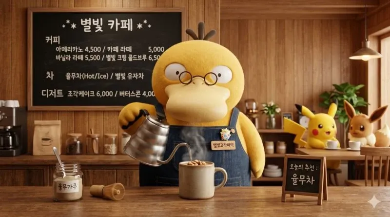 길냥이와 강아지가 있는 별빛 카페 메뉴판