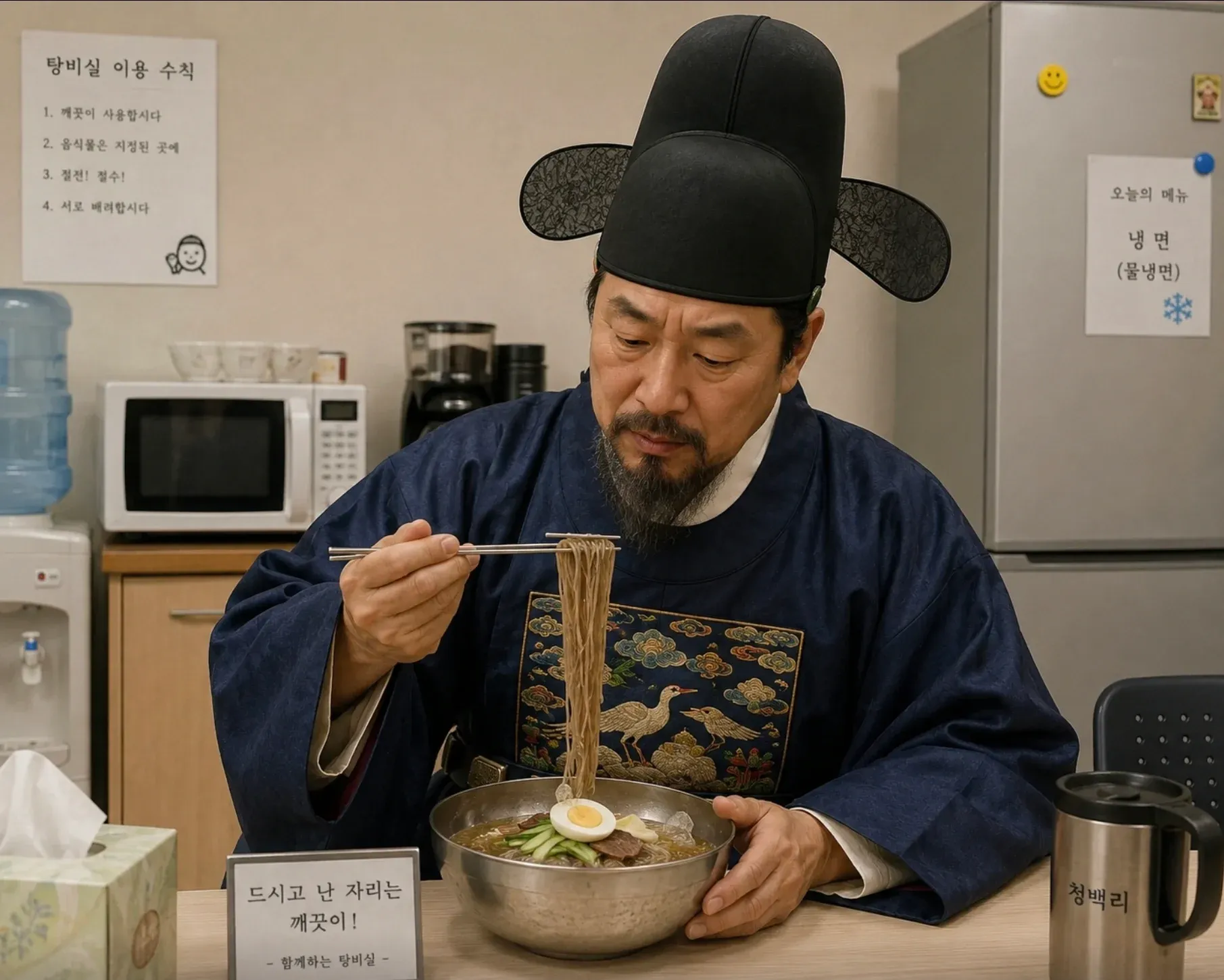 탕비실 이용 수칙 안내판