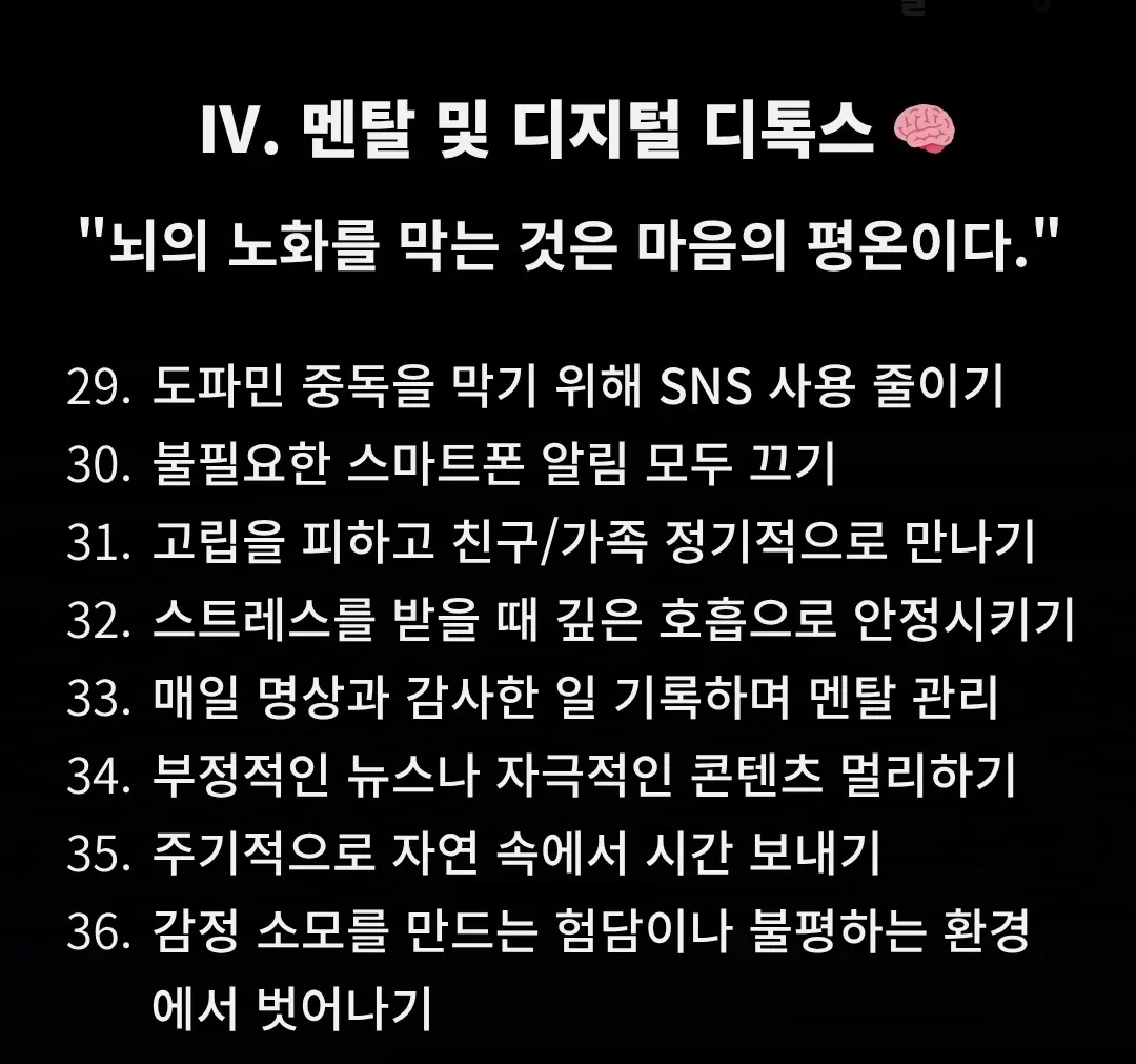 역노화 사업가의 뇌 건강 가이드: 멘탈 관리와 디지털 디톡스 8가지 실천법