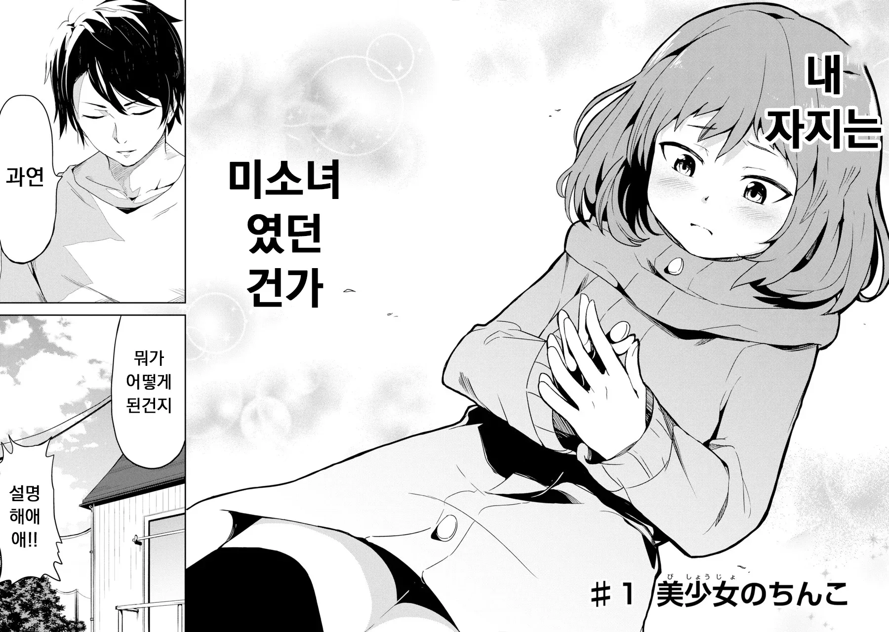 '자고 일어났더니 자지가 없어졌다' 웹툰 장면