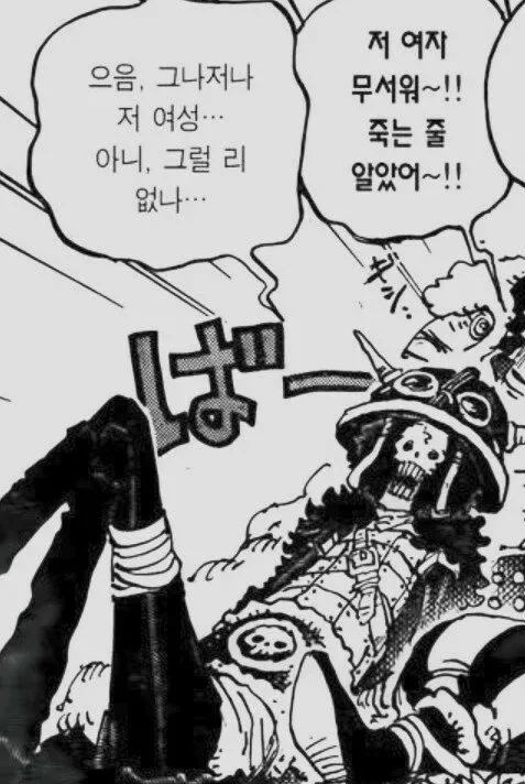브룩의 과거가 공개되며 충격과 공포를 느끼는 원피스 장면