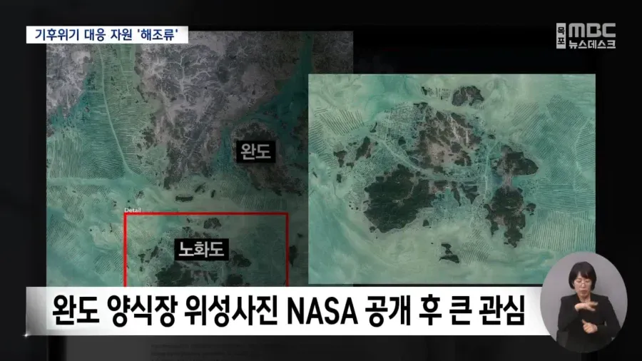완도 위성 이미지, NASA 공개, 국제 관심