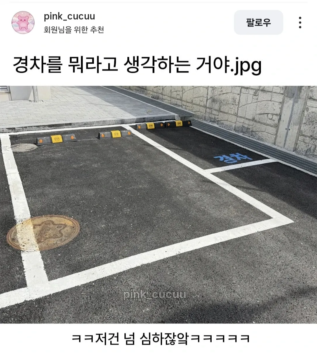 경차 주차 난이도를 표현한 유머 이미지