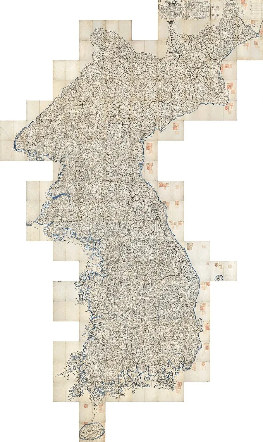 대동여지도의 거리 수치와 지도 표기 세부 사항