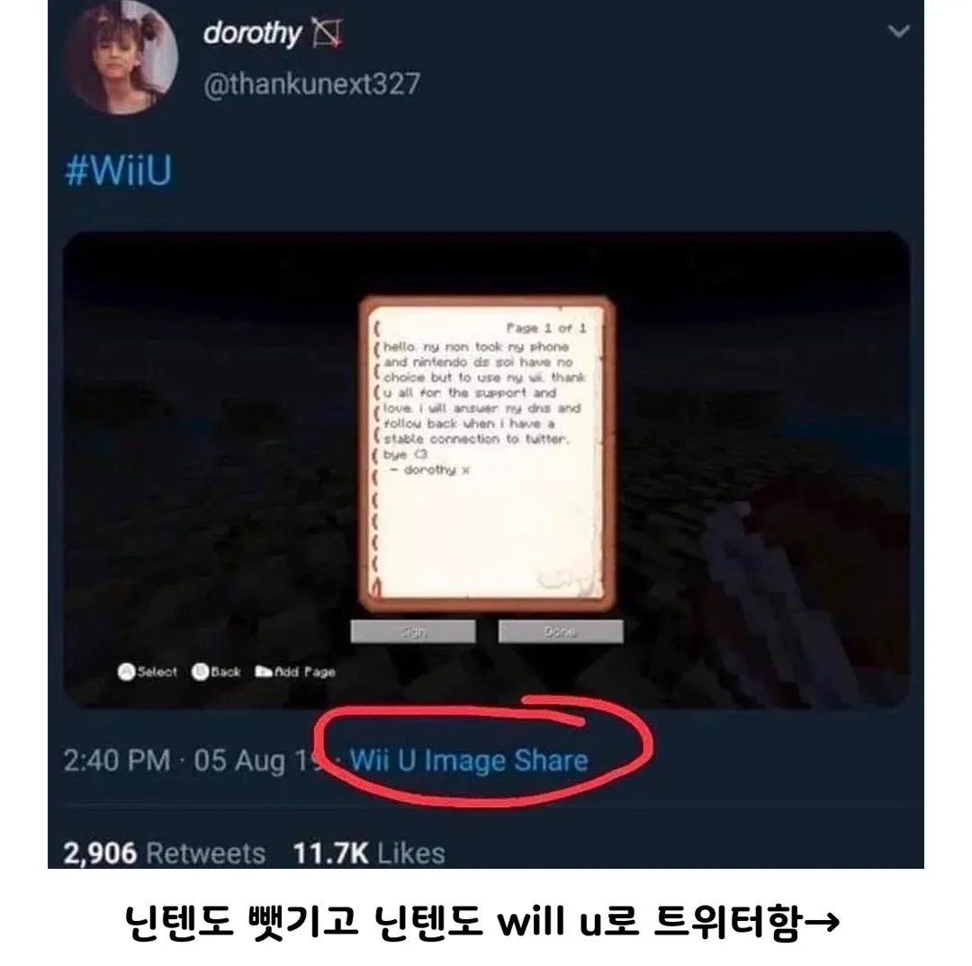 엄마에게 휴대폰을 빼앗겨 Wii로 트위터하는 Dorothy의 재미있는 트윗