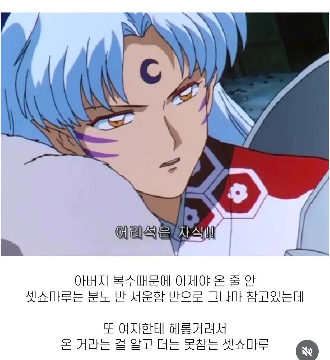 셋쇼마루가 이누야샤에게 진심으로 화난 장면
