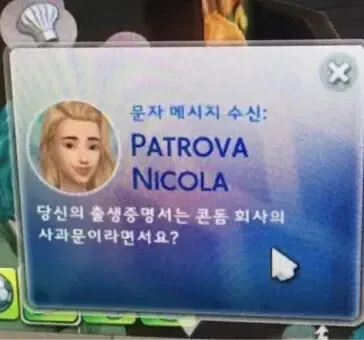 스팸 혐오 문자 메시지, 운전 중 수신한 PATROVA 4 화면