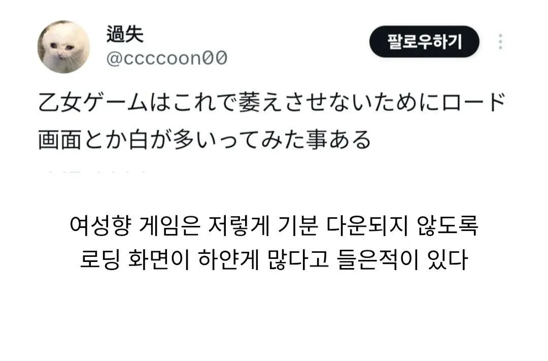 게임 로딩 화면이 흰색인 이유를 설명하는 댓글