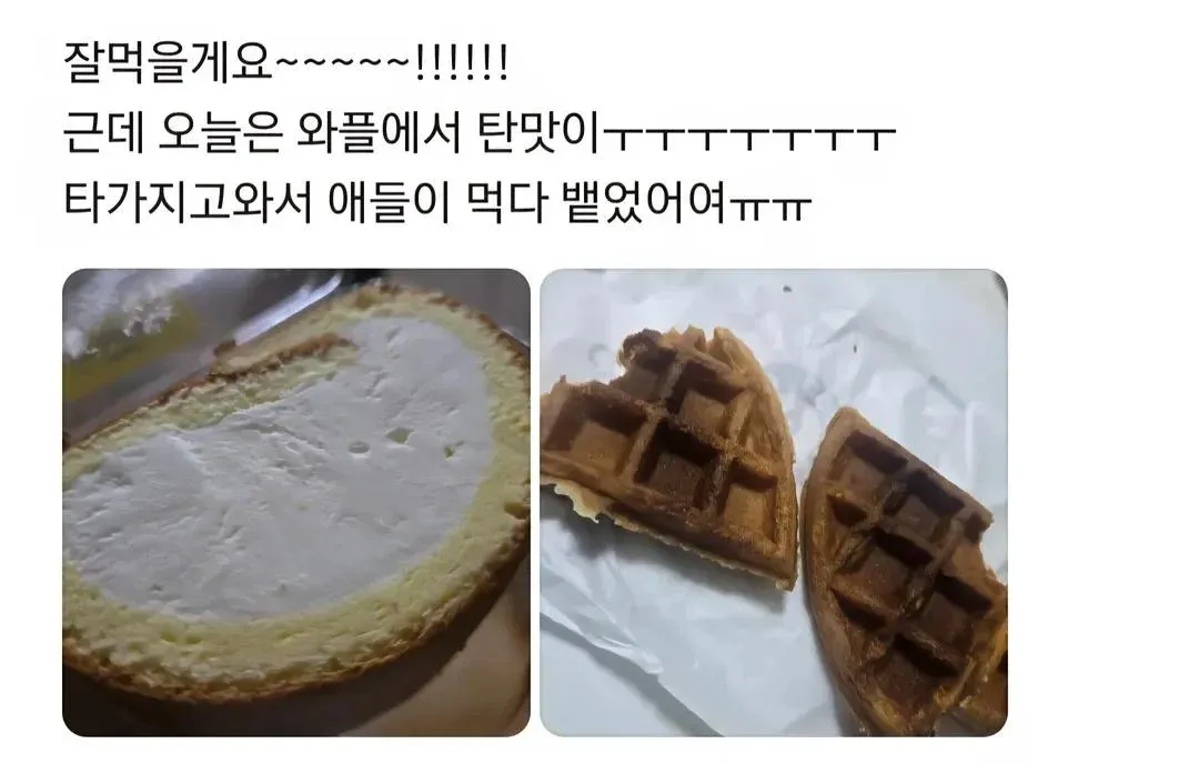 탄맛 와플에 대한 고객 불만