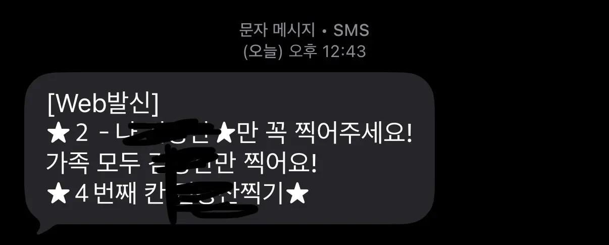 선거 투표 관련 SMS 메시지 스크린샷