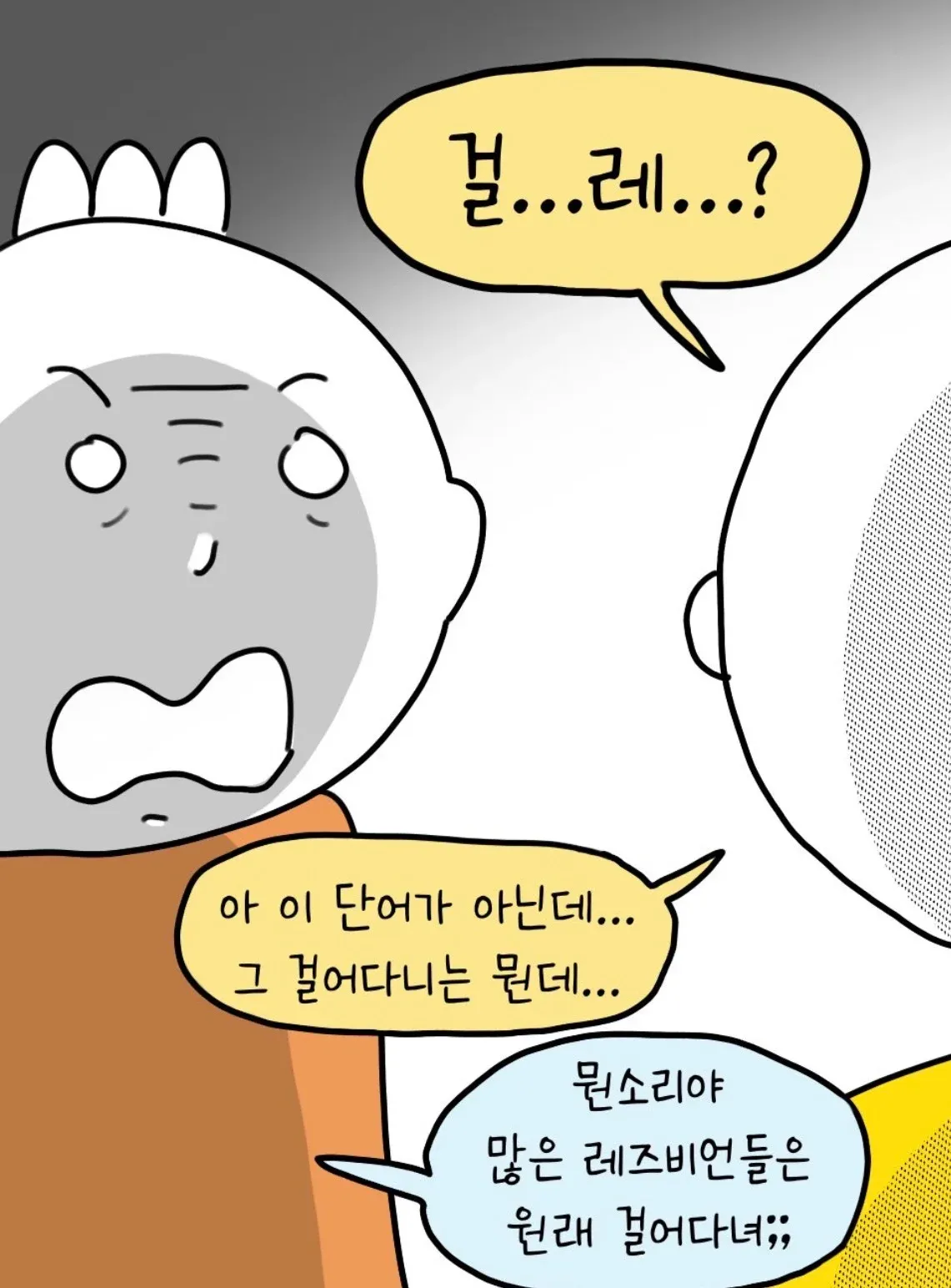 걸어다니는 레즈비언에 대한 한국어 밈 이미지
