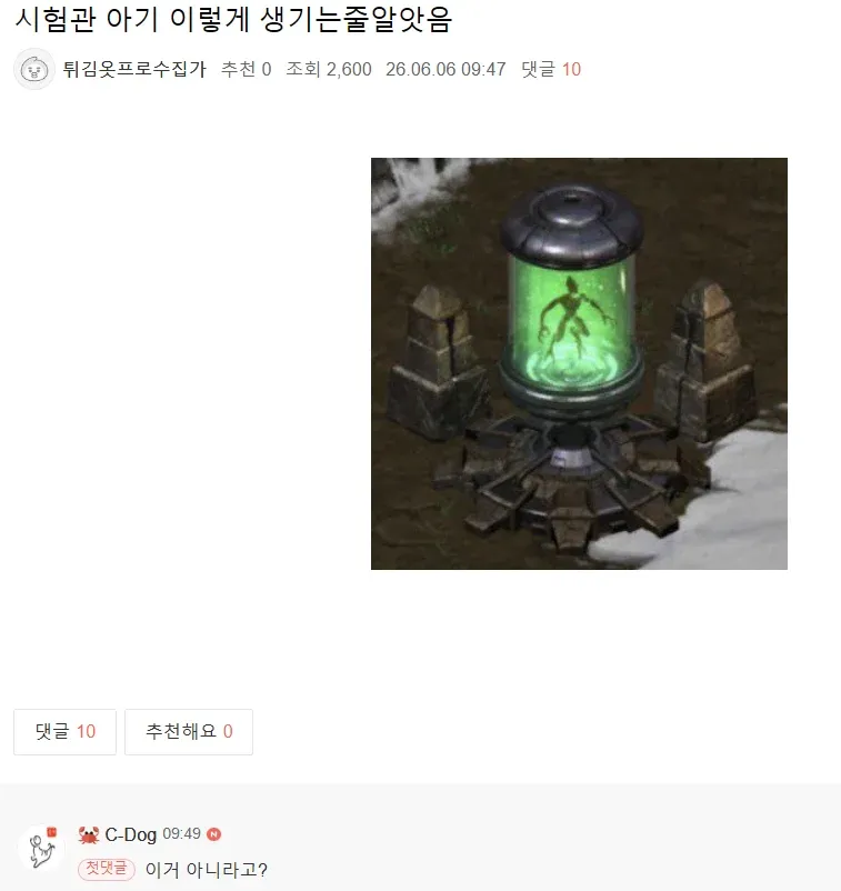 시험관 아기에 관한 온라인 댓글
