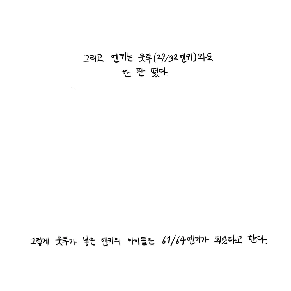 수메르 신화 만화: 엔키와 웃죽, 자식들의 분수 비율에 관한 이야기