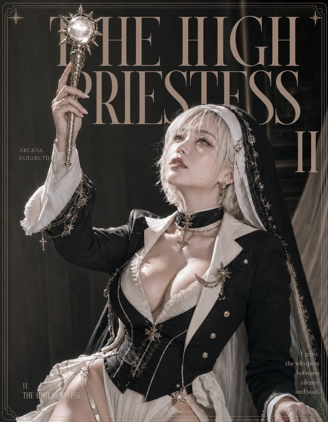 타로 카드 The High Priestess, 침묵과 영혼 사이의 속삭임을 표현한 아르카나 이미지