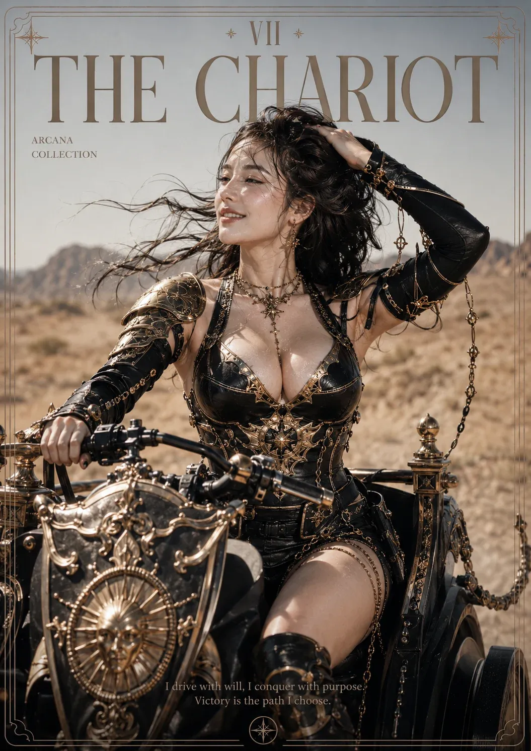 타로 카드 VII 전차(The Chariot), 아르카나 컬렉션 AI 이미지