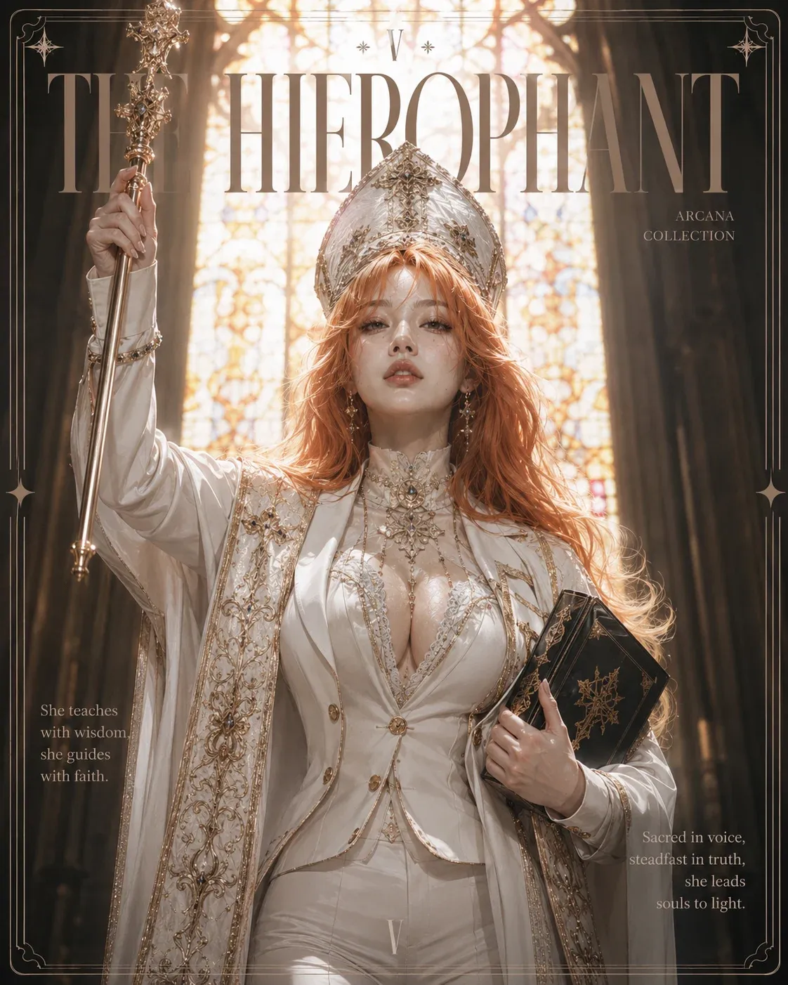 The Hierophant 타로 대아르카나 카드, GPT 이미지로 생성