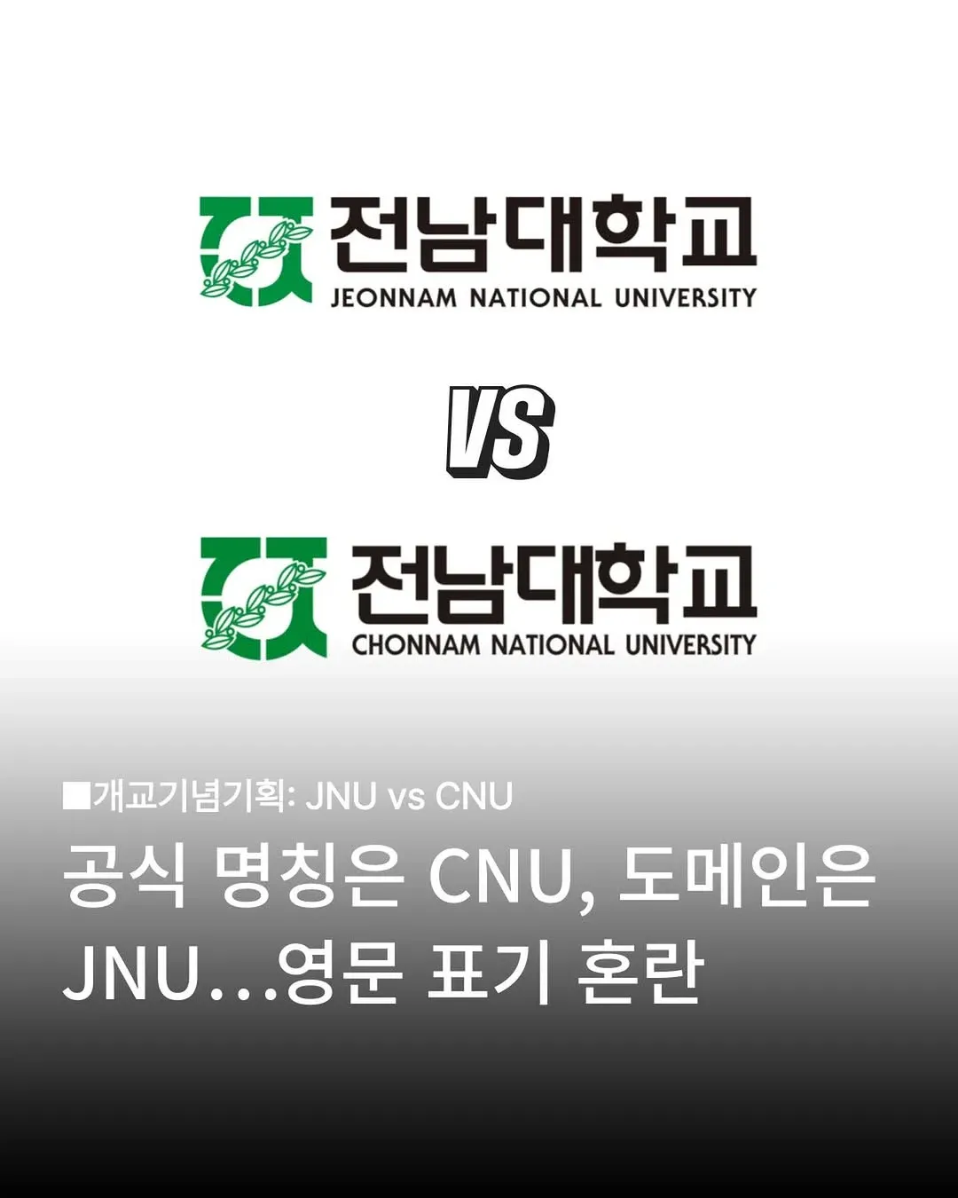 CNU vs JNU: 전남대학교 공식 명칭과 도메인의 영문 표기 혼란