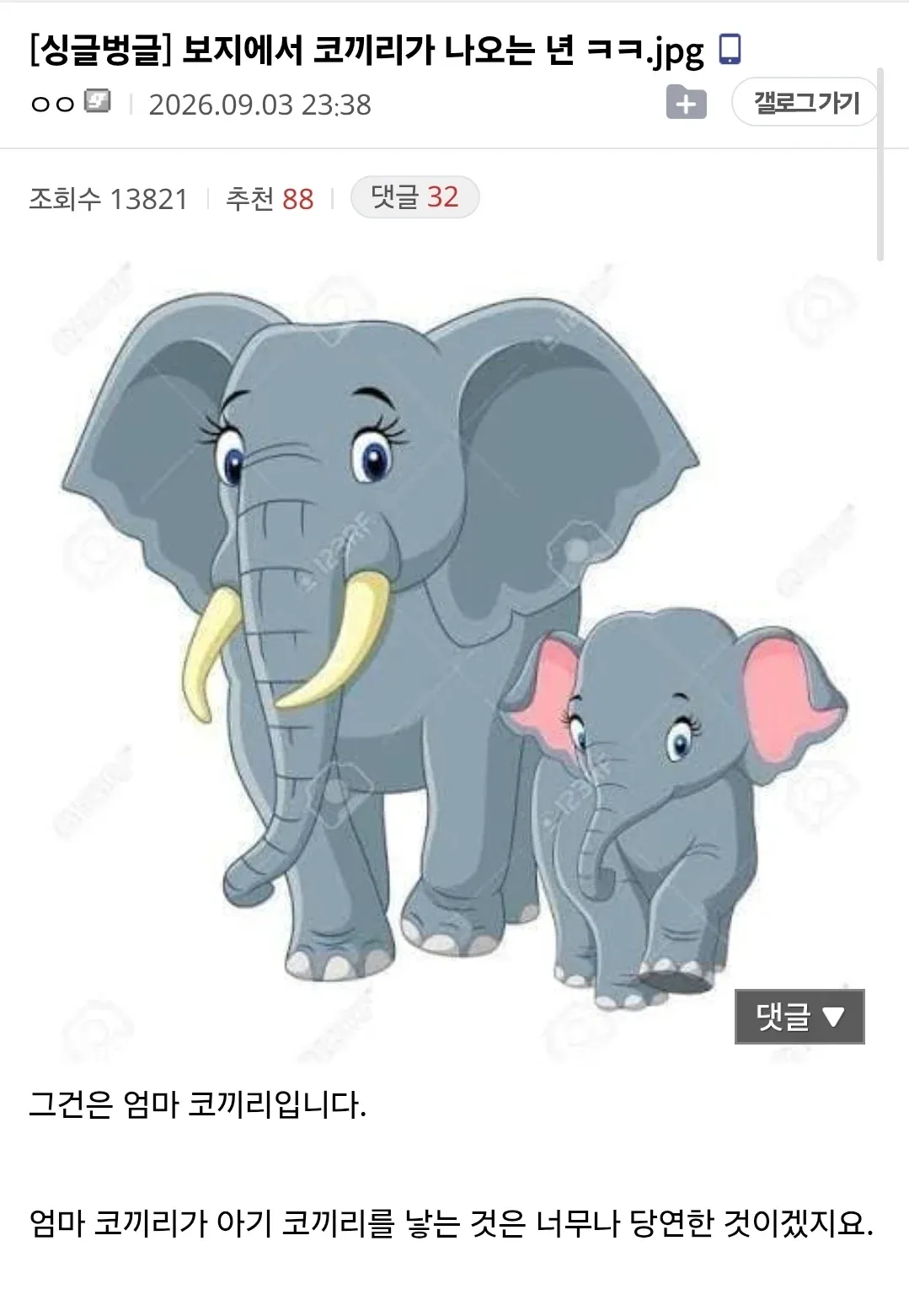 여성의 성기에서 코끼리가 나오는 장면을 묘사한 합성 이미지