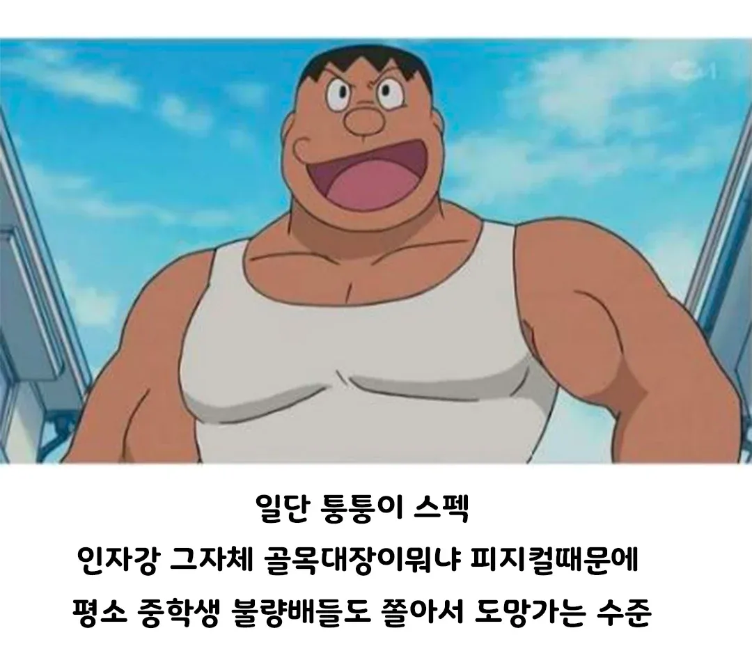 피지컬이 좋아 골목대장인 퉁퉁이 유형