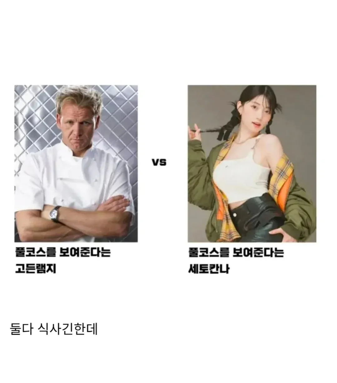 고든 램지와 세토 칸나의 풀코스 식사 비교 밈