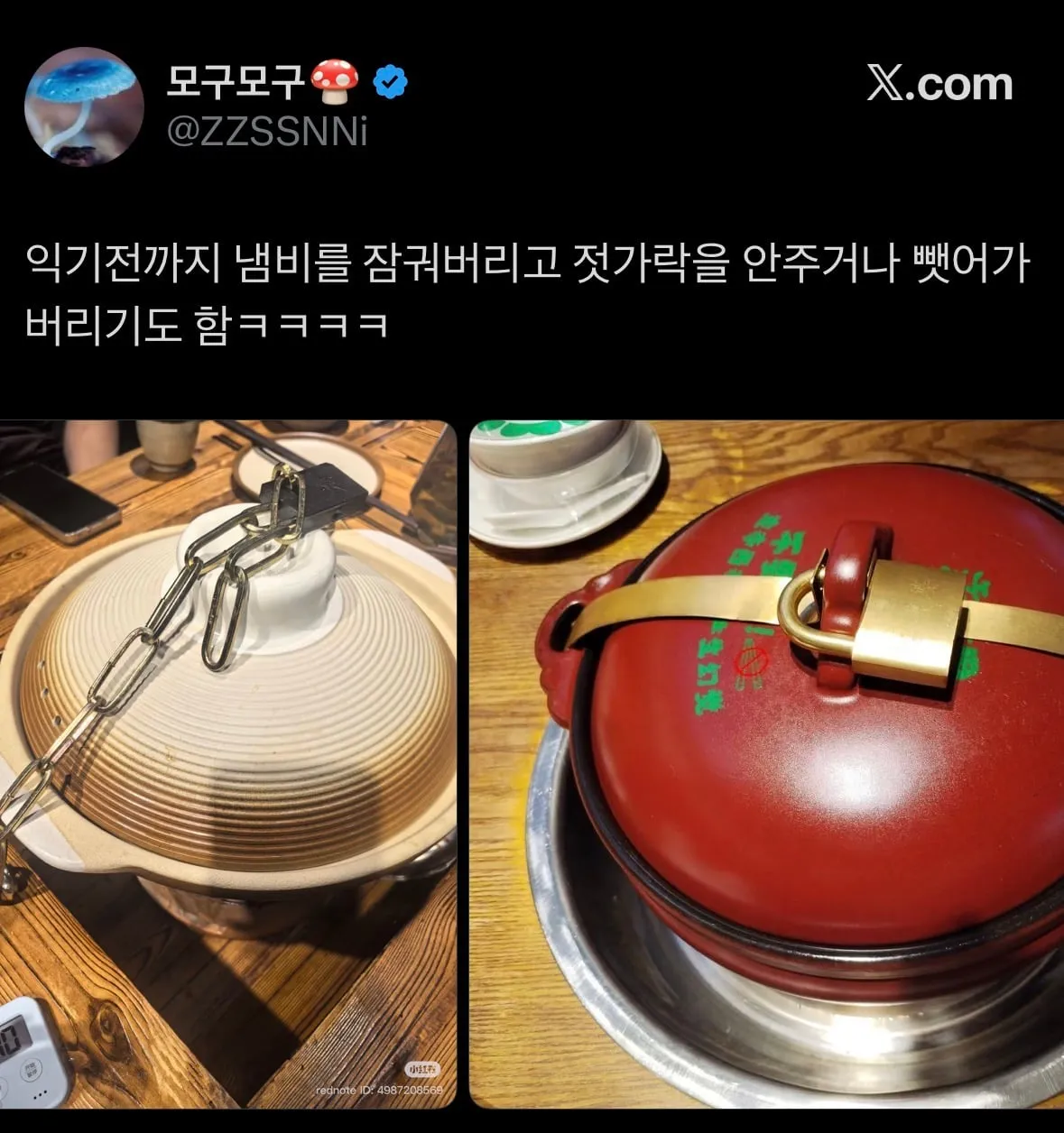 중국의 독버섯 먹는 법을 설명한 이미지.