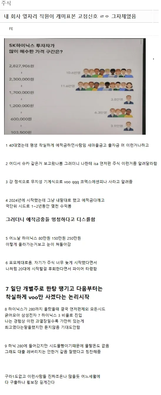 ```html
<img src="..." alt="50대 회사 옆자리 직원이 VOO와 S&P500 투자를 시작해 큰 수익을 본 뒤, 하이닉스 등 개별주 투자와 파이어족을 꿈꾸며 주