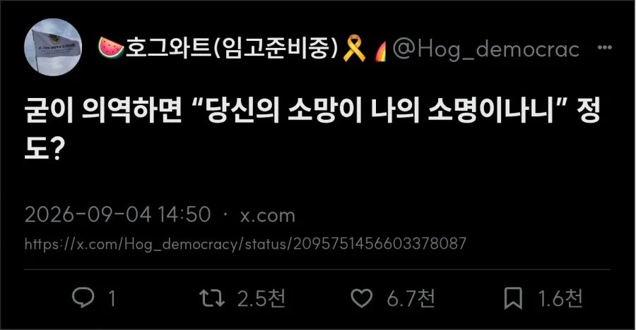 영어와 한자어가 함께 적힌 밈 이미지. 중앙에는 “임고 준비 중”이라는 문구와 함께, 이를 의역하면 “당신의 소망이 나의 소명이니” 정도라는 설명이 적혀 있다. 하단에는 번역이 어