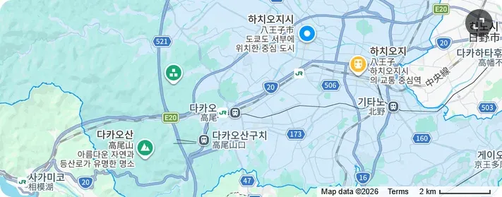 폭우가 내리는 도쿄의 현재 상황을 보여주는 지도 화면