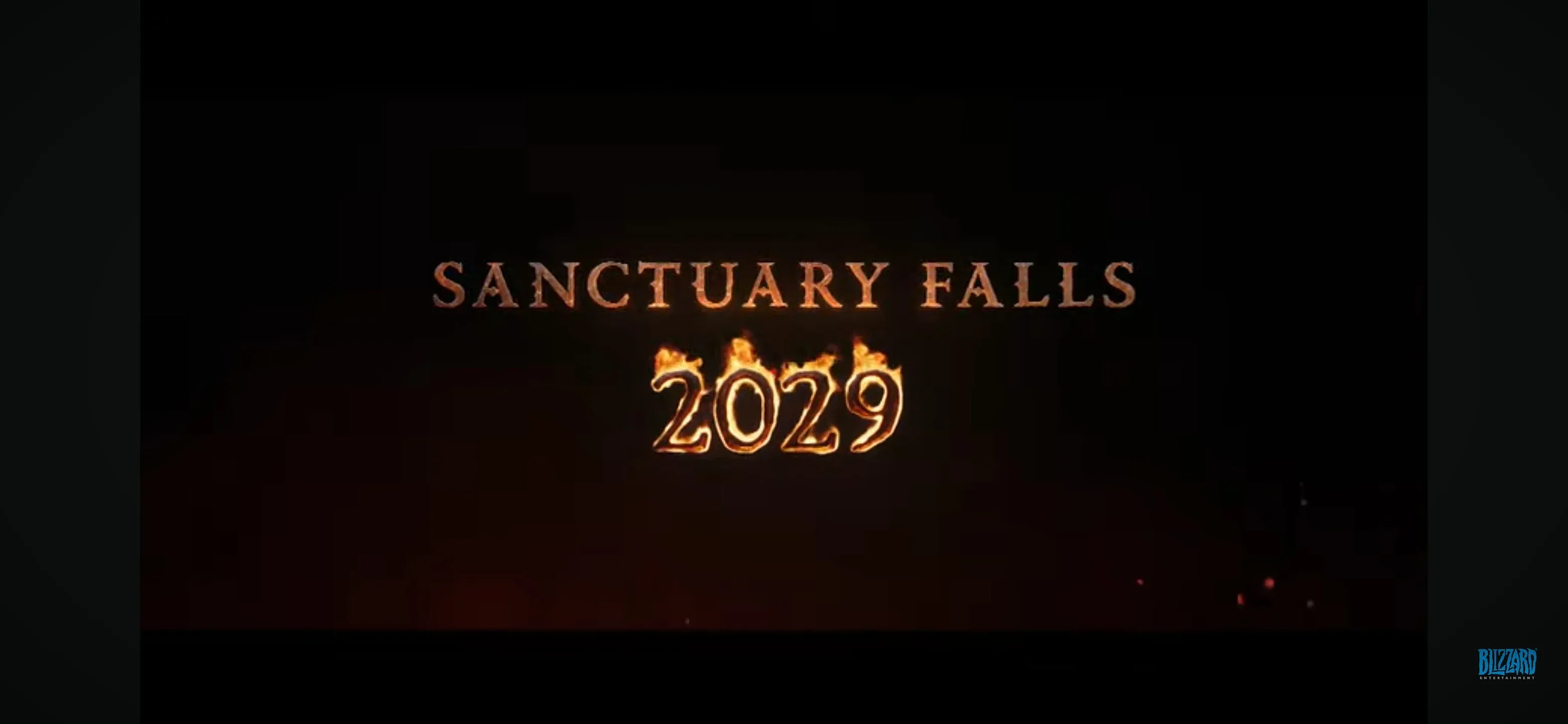SANCTUARY FALLS 2029와 디아블로 5 출시 예고 문구