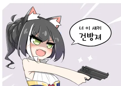 띄어쓰기가 잘못된 모욕적 문구가 적힌 이미지