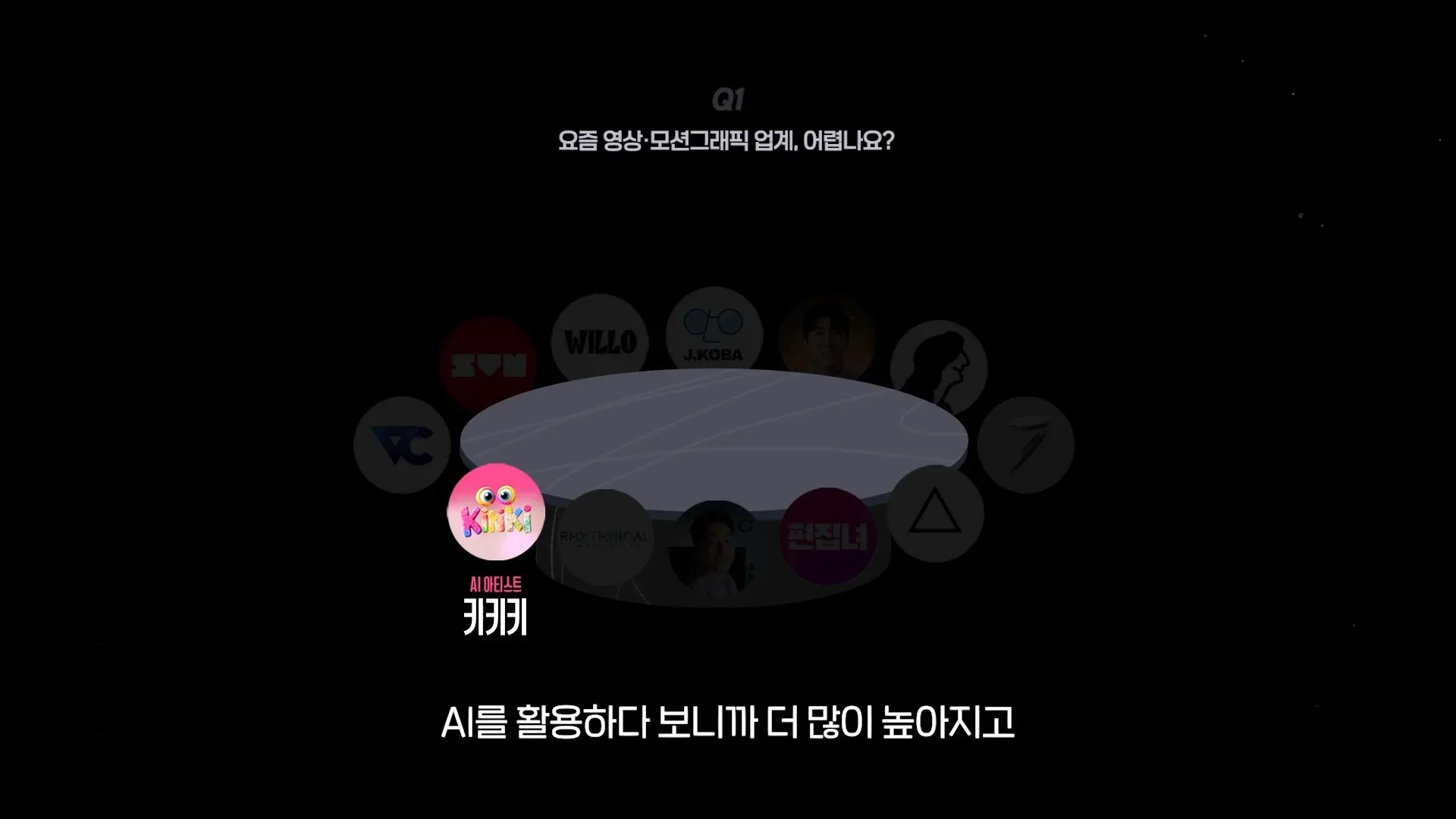 영상 업계 전문가에게 AI로 인한 어려움을 묻는 인터뷰 이미지
